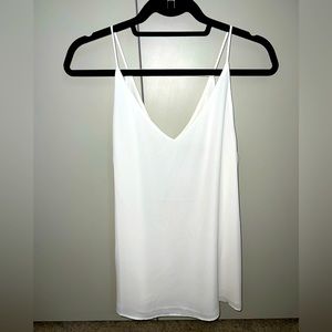 Loft white chiffon tank shell size M